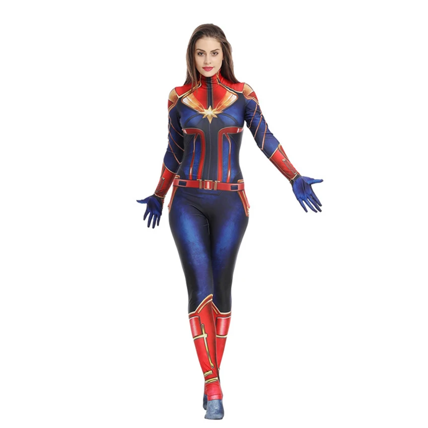Captain Marvel Costumes Women Quantum Suit Endgame Cosplay Halloween Costume For Women Carol Danvers Zentai Superhero Bodysuit Captain Marvel Costumes Women Quantum Suit Endgame Cosplay Halloween Costume For Women Carol Danvers Zentai Superhero Bodysuit