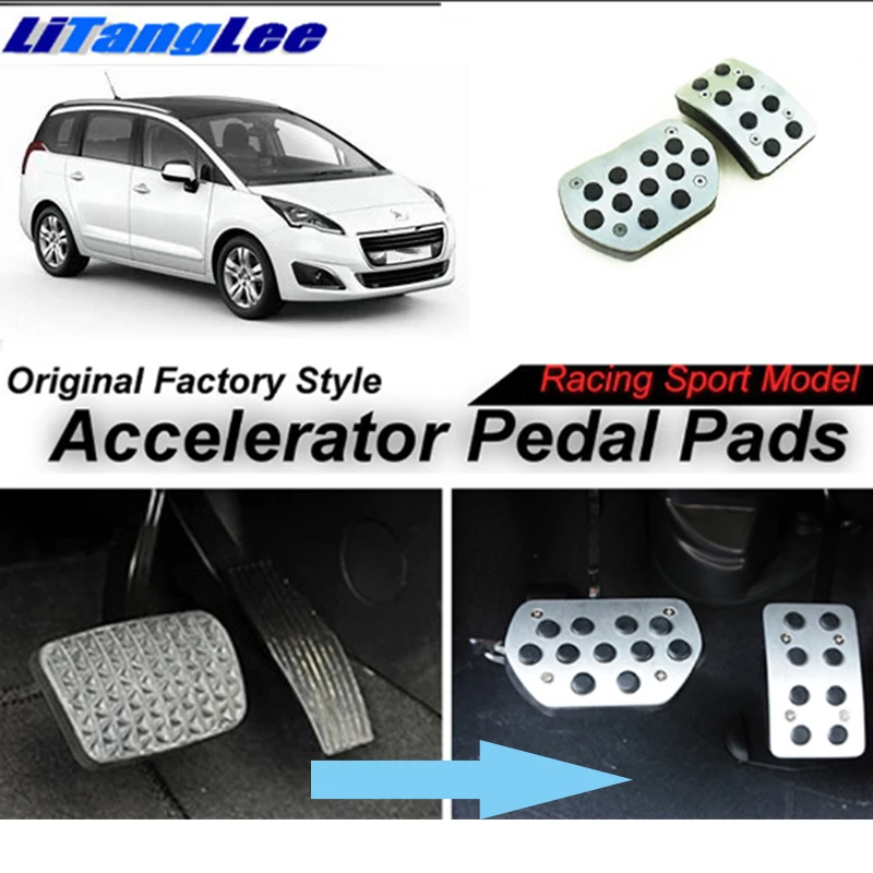 

LitangLee Car Accelerator Pedal Pad Cover Foot Throttle Pedal Cover Sport Racing Model For Peugeot 5008 AT 2009~2016
