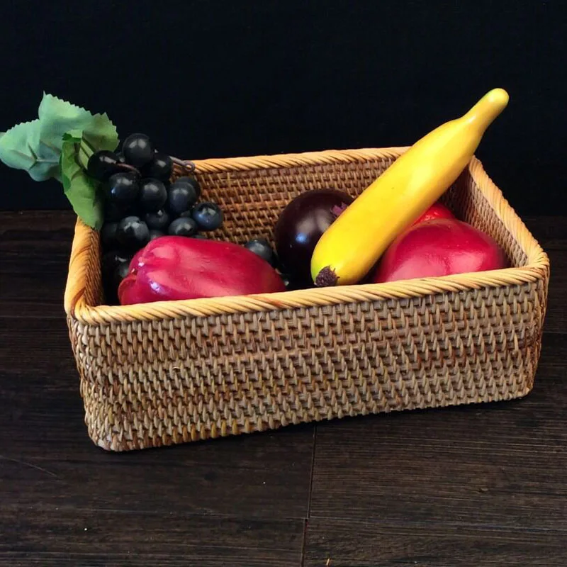 3 Pcs / Lot rattan storage baskets neatening makeup cosmetic organiser box hamper laundry basket table sundries store container