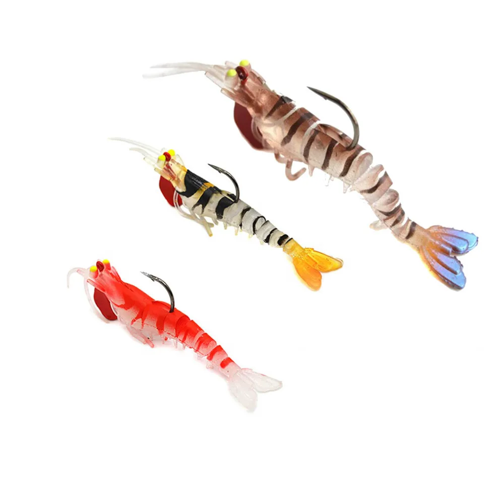 

1pcs 5cm/7cm/10cm TPR Soft Shrimp Fishing Lure Bionic Artificial Shrimp Bait With Lead Sea Fishings Tackle