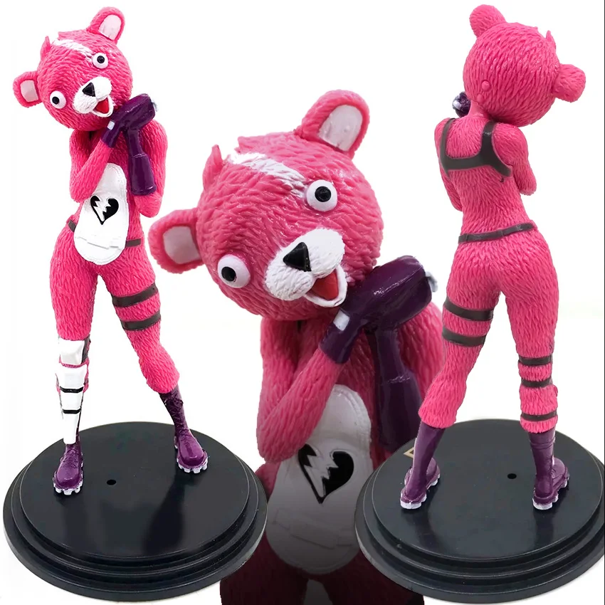 

Fortnight Toys Cute Pink Bear Girl Christmas Gifts Lover Action Figure Battle Royale Game Figures Collections