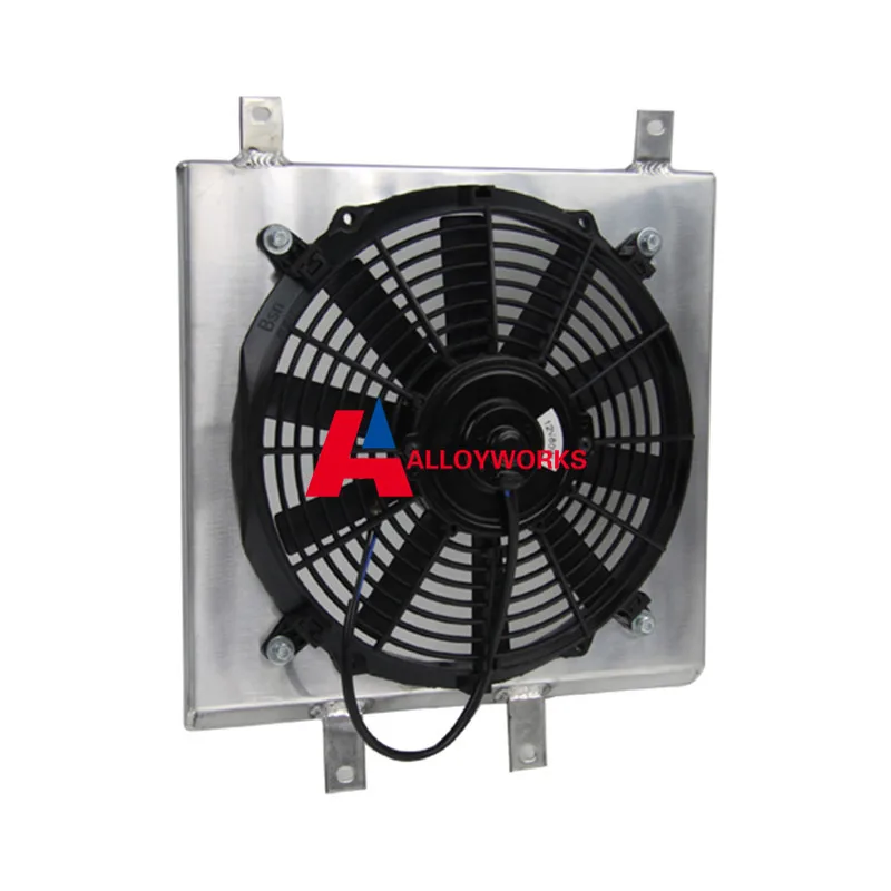 NEW Alloy SHROUD FAN Auto 12" Fan Shroud Full Aluminum Radiator for