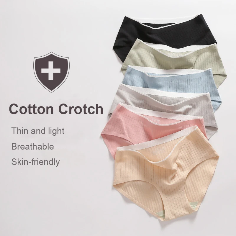 

100% cotton Light and breathable Women's Seamless briefs Ladies panties mid-rise women underwear cotton crotch Sterile Briefs