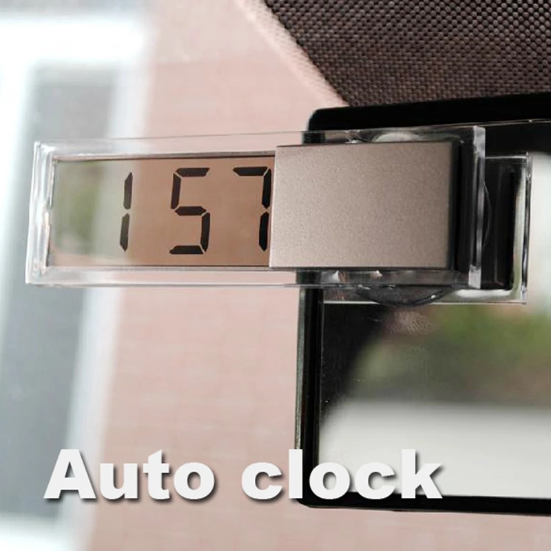Мини цифровой ЖК-дисплей Авто электронные прозрачные часы с присоской для дома автомобильные аксессуары для интерьера