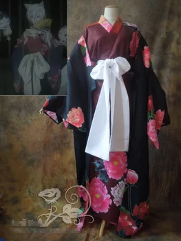 

Kamisama Hajimemashita Tomoe Black and Red Uniforms Cosplay Kimono Free Shipping