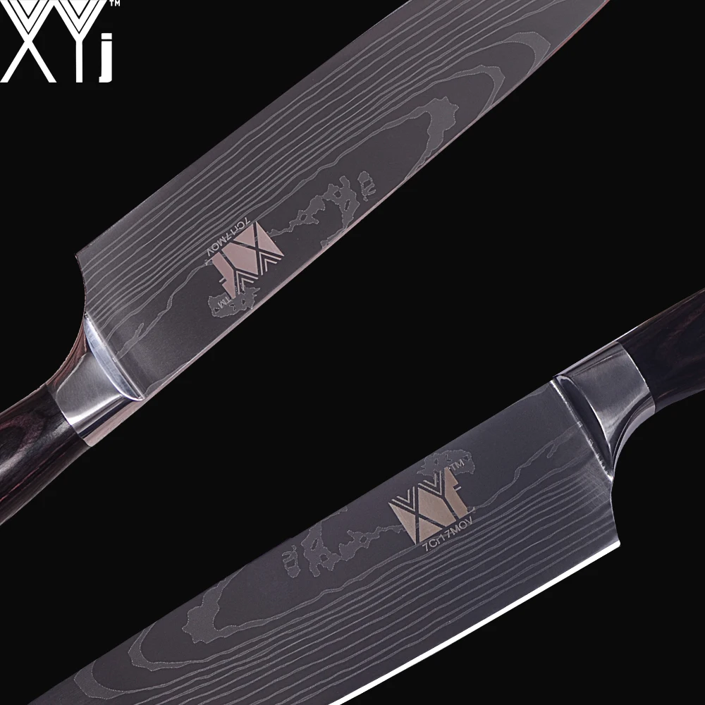 XYj фирменные кухонные ножи 7Cr17 из нержавеющей стали 3 5 7 8 дюймов подарочные