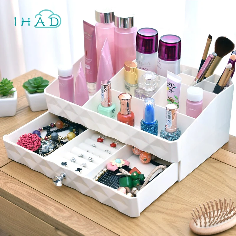 Stylish Makeup Organizer Box Large capacity double layer Cosmetic