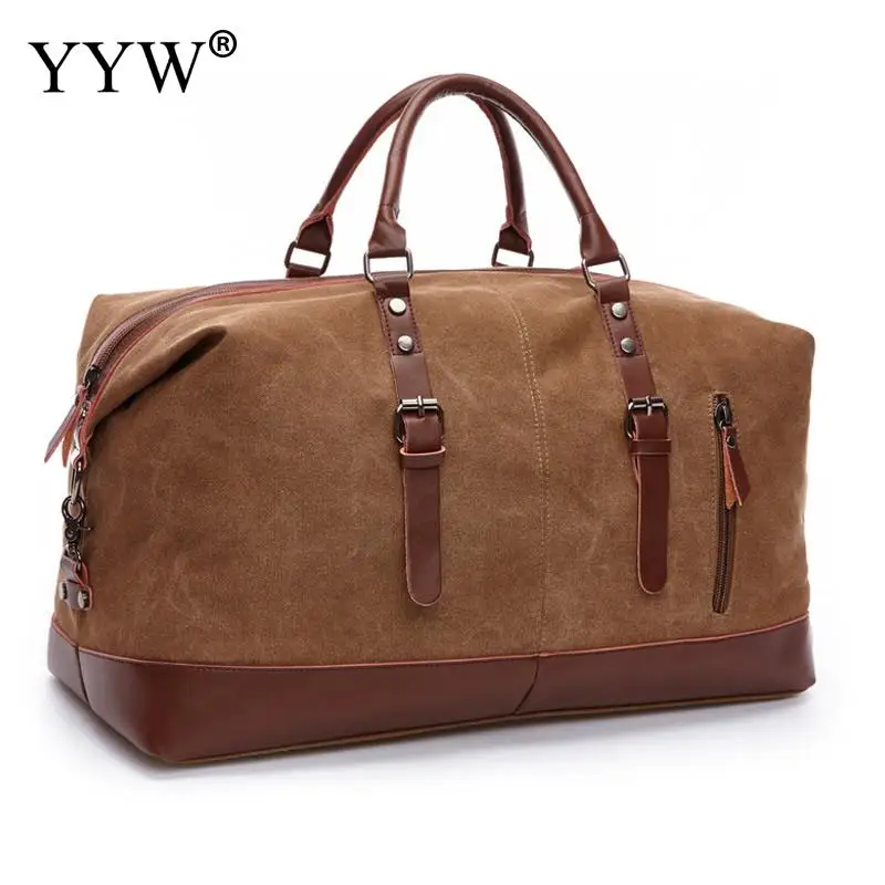 

Canvas Leather Men Travel Bags Carry On Luggage Bags Men Handbag Travel Tote Large Weekend Mochilas Mujer 2019
