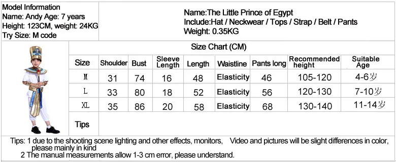 Детский костюм на Хэллоуин для мальчиков, школьные представления древний египетский фараон, костюмы принца, Маскарадные костюмы