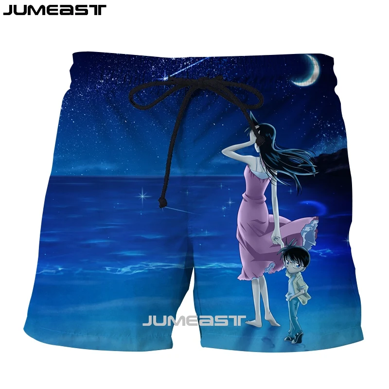 Jumeast бренд Для мужчин/Для женщин 3D и мультипликационным принтом «Аниме Детектив Конан шорты Мужские Шорты для купания новая быстросохнущая пляжные Повседневное впитывает пот и Штаны короткие штаны - Цвет: 16