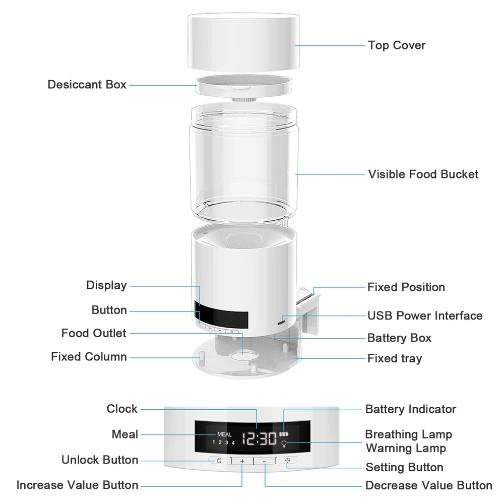 Digital Automatic Fish Feeder Electrical 500ml Fish Tank Timer Feeder Home Aquarium Tank Food Feeding Portable Fish Feeder Tools