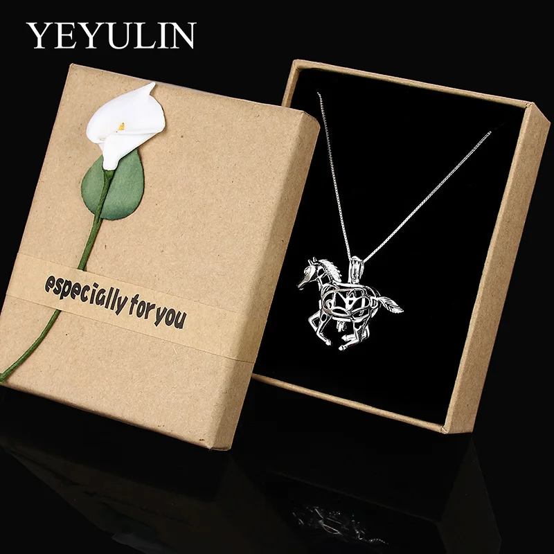 

100% 925 Sterling Silver Locket Pearl Cage Pendants Necklace For Women Girl Silver Jewelry Best Friend Love Gift With Box