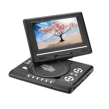 AC 100-240V 50/60Hz 7,", ВЫСОКАЯ ЧЁТКОСТЬ, ЖК-дисплей Портативный DVD плеер Перезаряжаемые 270 градусов поворотный Экран ТВ игры USB FM Радио AV во время езды в автомобиле Зарядное устройство