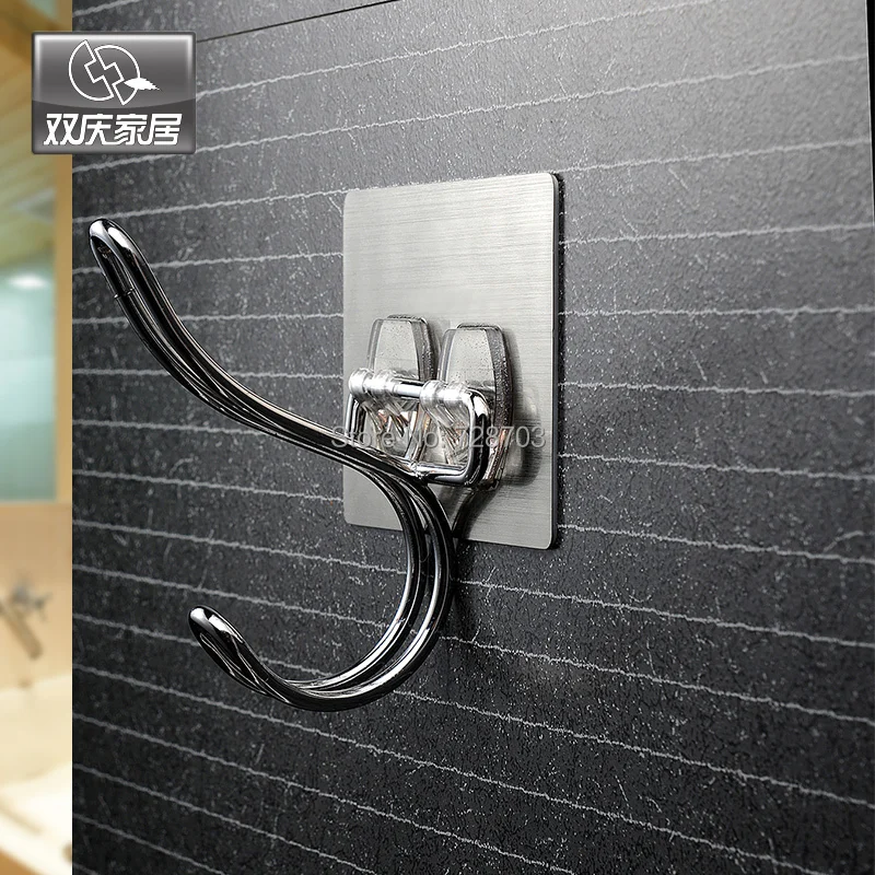 

Free Shipping High Quality Magic Flexible Sticker Houseware Wall Mounted Single Metal Clothes Hook Hanger Rack Houseware