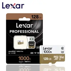 флешка Оригинальный Lexar tarjeta Micro SD Card 128 GB U3 Max 150 МБ/с. автомобиля TF карты памяти класса 10 для Drone видеокамер Спорт флешки