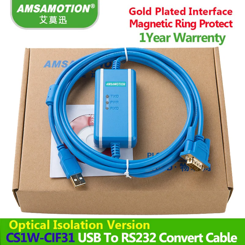 USB Switch Serial Cable CS1W-CIF31+ USB-CIF31 USB To R232 Optical Isolation Programming Cable USB-RS232 Adapter Converter Cable