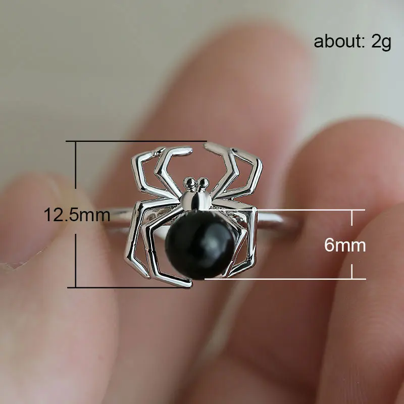 Новое креативное модное кольцо с искусственным жемчугом, кольцо с пауком, женское корейское кольцо с изображением насекомых