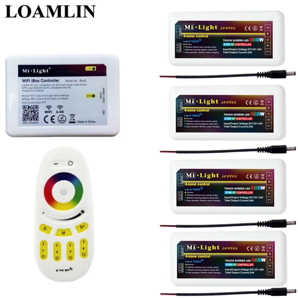 

Led Controller Mi light RGBW Remote 2.4G Wireless Wifi Ibox2 Control RGBW Box For RGB/RGBW/RGBWW Led Strip DC12-24V