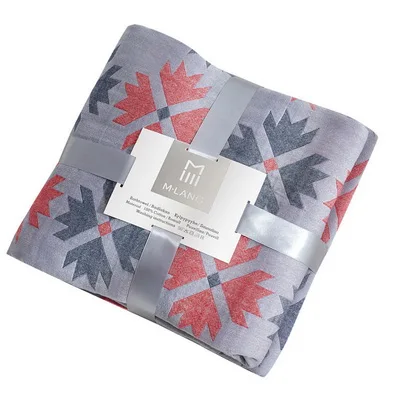 Junwell хлопок муслиновое одеяло кровать диван путешествия дышащий жаккард с рисунком в виде листьев большой мягкий плед Para одеяло - Цвет: Light Grey