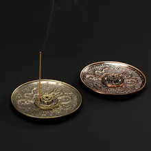 PINNY металлический круг Дракон резьба ладан держатель сплав палочка ладан горелки Чайный дом украшения Декор дзен сандаловое дерево база