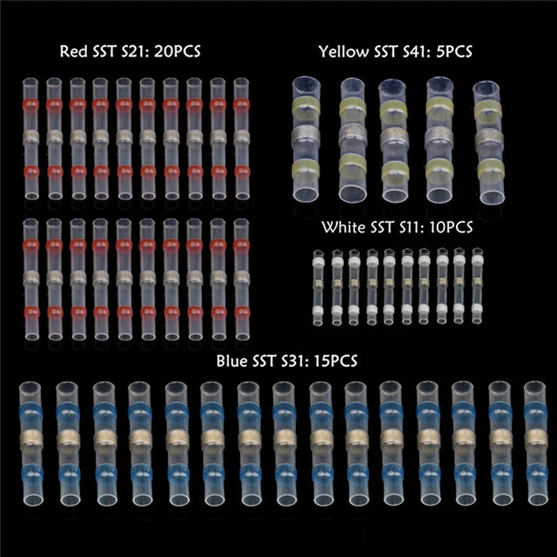 300/200/150 шт провода для пайки Комплект разъемов, терм усадочная стыковые соединители, Водонепроницаемый и изолированный Электрический провод терминалы
