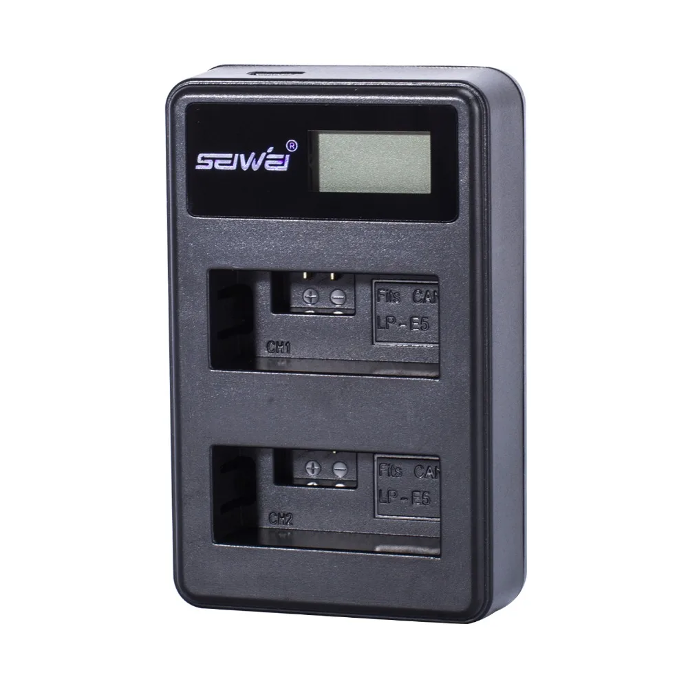 

SEIWEI LP-E5 dual channel USB Camera Battery Charger with Screen for Panasonic LP-E5 with LCD screen