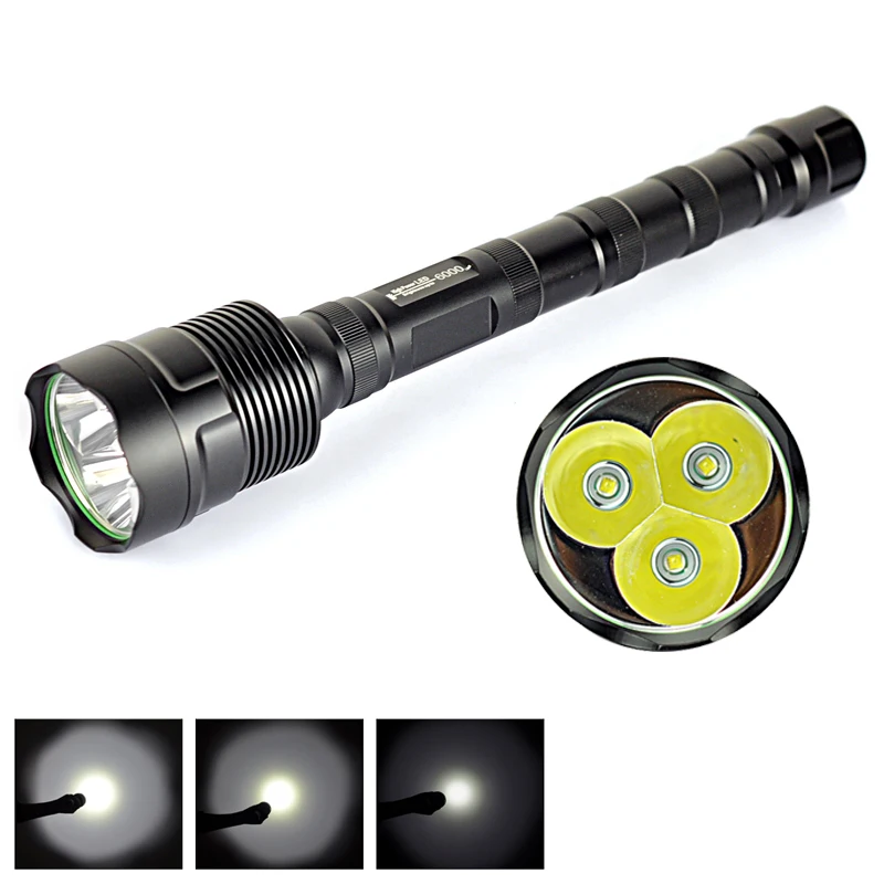 

BORUiT 5301B XML T6 LED Flashlight 5-Mode IPX6 Waterproof Torch Hard Light Camping Hunting Portable Lantern by 18650 Battery