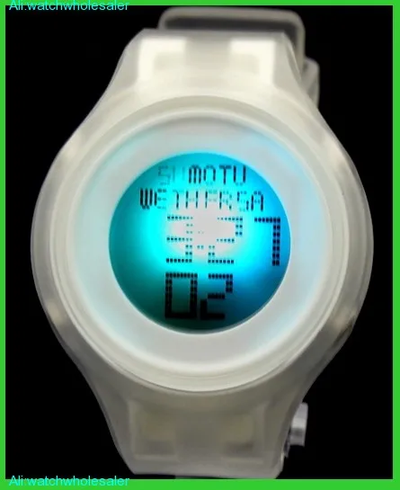 DW363C Chronograph Date Alarm BackLight Silicone White Band Unisex Digital Watch