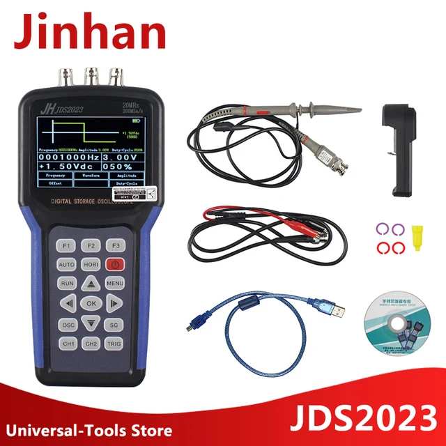 Cheap Jinhan JDS2023 Digital Storage Handheld Oscilloscope 1 Channels 20MHz oscilloscope AC/DC Input coupling ON SALE Free Shipping