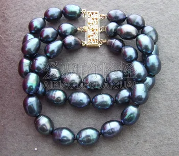 

B130517 Excellent! 13mm Black Pearl Bracelet