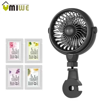 

New Mini Car USB Fan with Multi-Directional Hook, High Airflow, Four Speeds, 360° Rotation Portable Misting Fan for Baby Pet