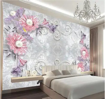 

European Peony Porcelain Vine Embossed Modern Simple TV Backdrop Customized Large Mural Nonwoven Fabrics Wallpaper
