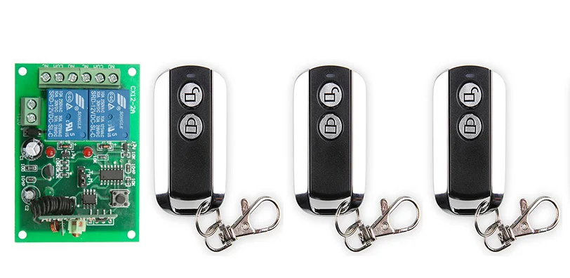 

latest DC12V 2 CH 2CH RF Wireless Remote Control Switch System teleswitc 1pcs Receiver & 3pcs 2 Keys metal waterproof Remote