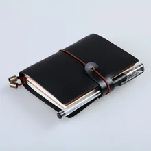 Vintage Classic Black Mini Diary Journal Notebook Soft Cover Spiral Handmade Refill Paper Planner Business Books Office Supplies