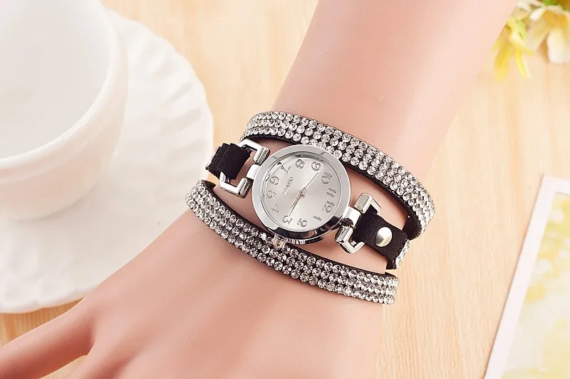 Стразы браслет часы модное платье кварцевые часы женские кожаные часы Relogio Feminino Montre Femme