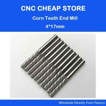 

10pcs 4mm*17mm Free shipping CNC PCB Bit,Micro PCB Board End mill,CNC machine solid carbide corn bit,Smooth chip removal