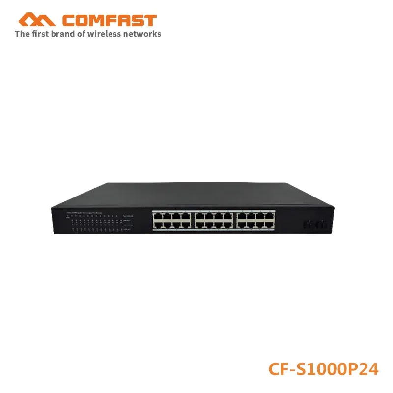 

COMFAST 24 Ports Gigabit POE Ethernet Swtich 48V POE 10/100/1000Mbps RJ45 Ports support ceiling AP/ Wireless bridge / IP camera
