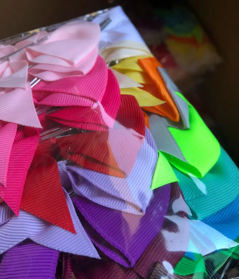 20pcs 3 Boutique Hair Bows Girls Kids Children Alligator Clip Grosgrain Ribbon