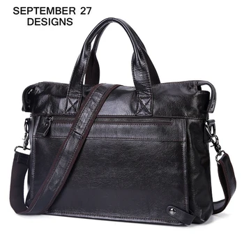 

Men's Business Bags Genuine Leather Men Briefcase Office Laptop Bag 100%Real Cowhide Large Capacity Male Shoulder Crossbody Bags