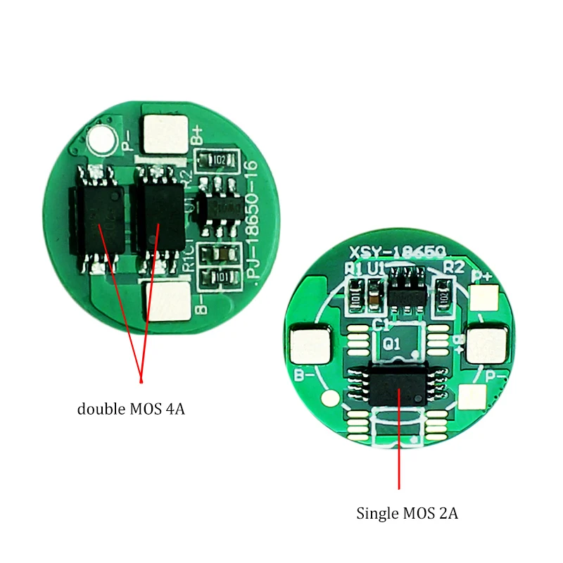 5 шт. MOS 2A 4A 18650 Защитная плата для батареи 3,7 в литий-полимерная плата с высоким током заряда защита цепи BMS/PCM/PCB