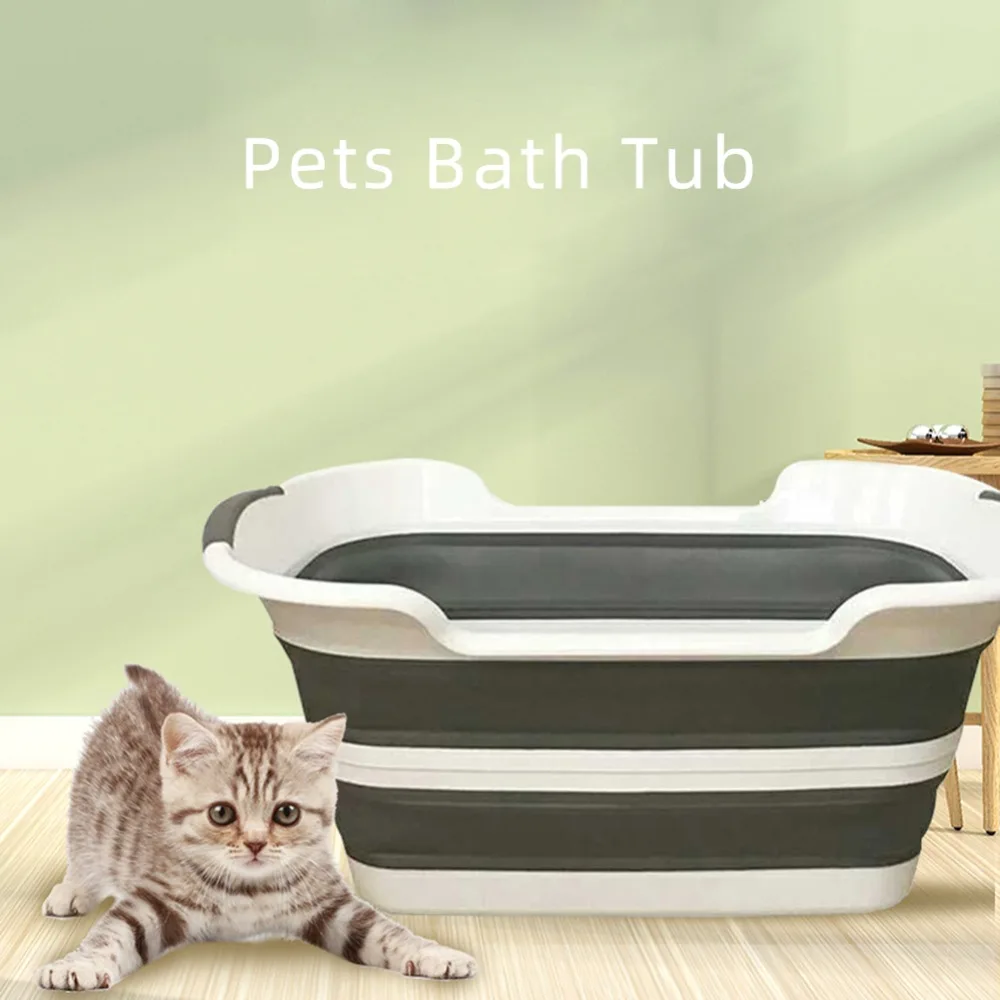 Складная детская ванна для купания для домашних животных, корзина для грязной одежды, большая емкость для мытья, переносная Ванна для домашних животных, силиконовое ведро для ванной