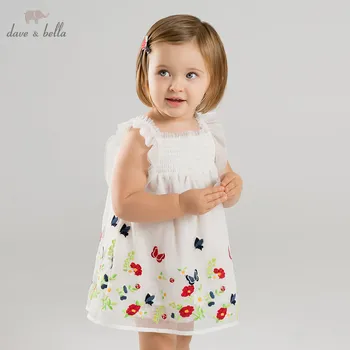 

DB10133 dave bella summer baby girl's princess cute floral butterfly dress children party dress kids infant lolita clothes