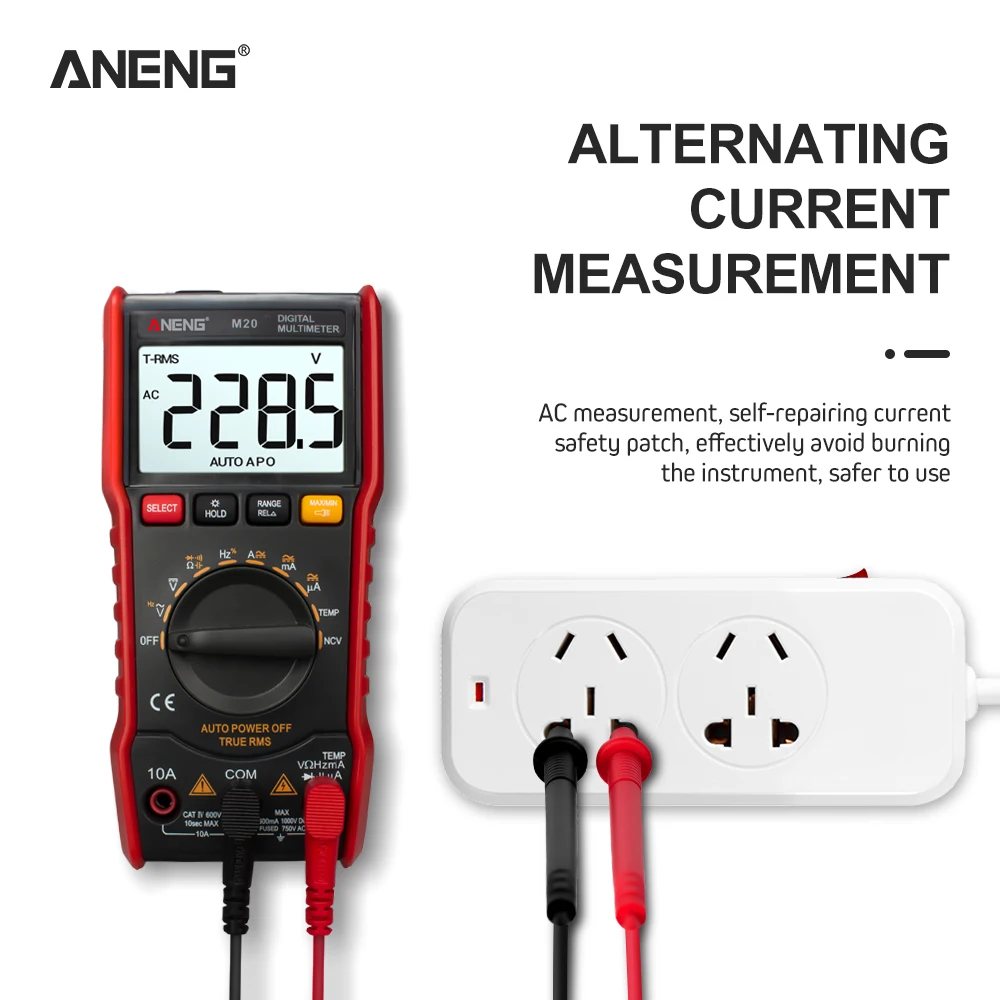 ANENG M20 Цифровой мультиметр 6000 отсчетов Авто диапазон подсветки AC/DC Амперметр
