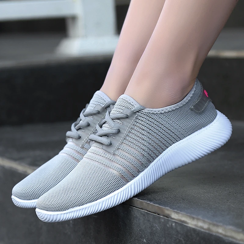 Grigio Casual Lace Zapatillas Calzino Autunno 2017 Flats Nero Marca Scarpe Up Mesh Donna Ultralight Traspirante Sneakers Rosa Mocassini 0RaAwSxAq