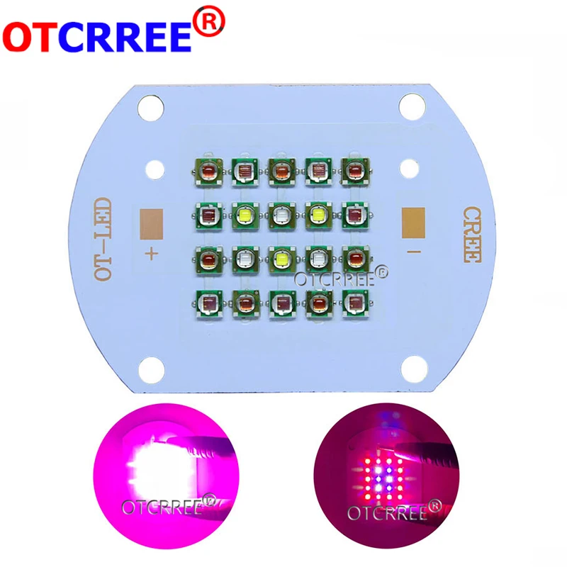 

Customized 50W 60W Cree XP-E Plant Grow Multi-Chip LED Lamp Light XPE 660nm + XPE Red Blue White Diode Bulb Mixed On Copper PCB