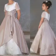 Нарядные платья для девочек ; Новинка года; Лидер продаж; платье ручной работы с короткими рукавами и пуговицами в пол; Платья с цветочным узором для девочек