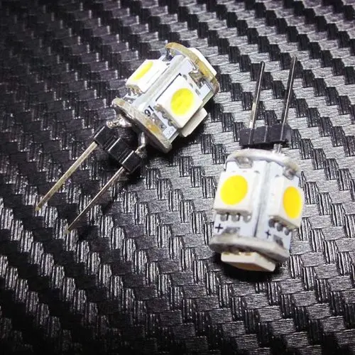G4 5 LED SMD 5050 Pure White Car Marine Camper RV Light Bulb
