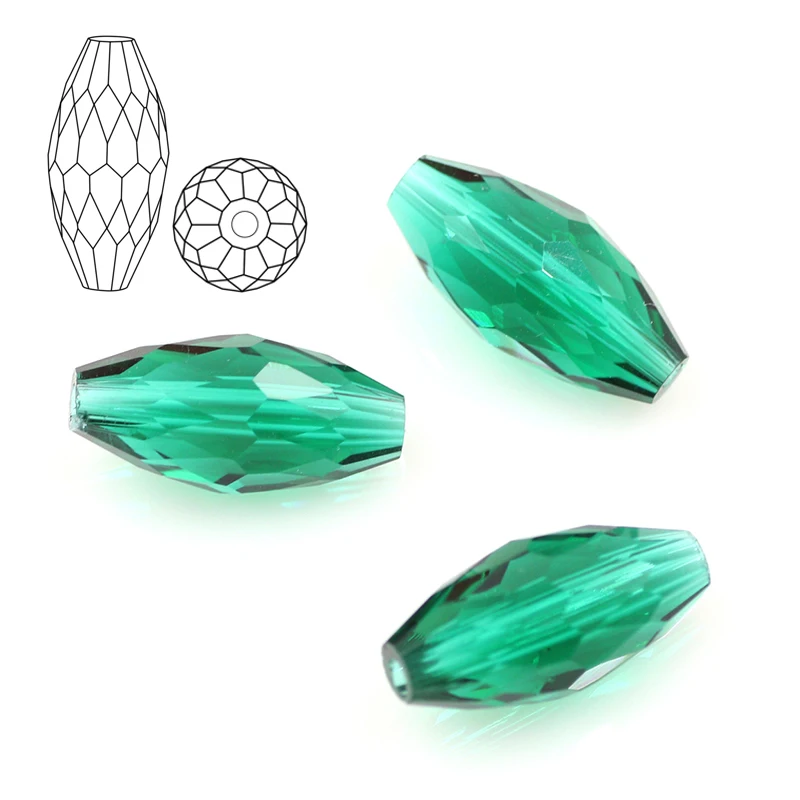 

New Arrival 8x17mm 50PCS Crystal Glass Long Olive Bead for Charms Jewelry Making Material DIY Crafts Pearl Beads for Decoration