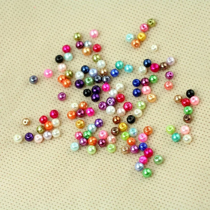 

500pcs Hot Sell 4mm Mixed Color Round Simulated Pearl Loose Beads Spacer Fit Craft for Necklace Bracelet Jewelry Making JL