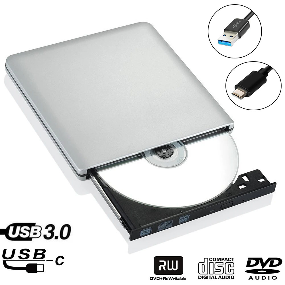 Type-C+ USB 3,0 Внешний оптический dvd привод Blu-Ray Combo BD-ROM 3D плеер CD/DVD-RW горелка записывающее устройство для ноутбуков, Mac PC